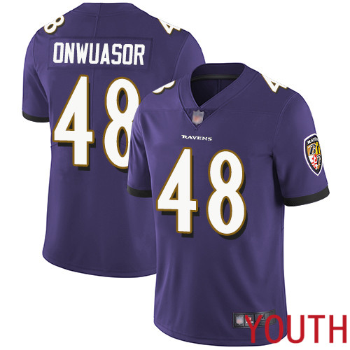 Baltimore Ravens Limited Purple Youth Patrick Onwuasor Home Jersey NFL Football #48 Vapor Untouchable->youth nfl jersey->Youth Jersey